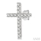 1/10 Ctw Cross Round Cut Diamond Petite Fashion Earrings in 14K White Gold