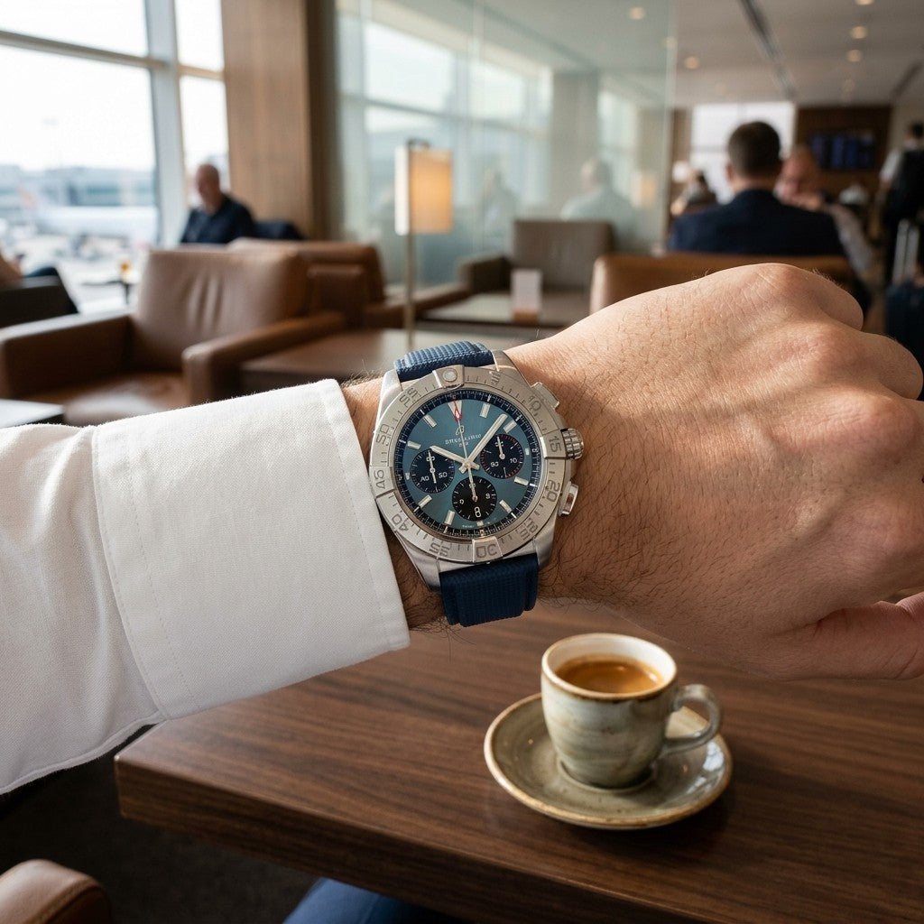 Breitling Avenger B01 Chronograph 44 — Blue Dial — lifestyle