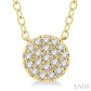 1/8 Ctw Disc Shape Round Cut Diamond Petite Fashion Pendant With Chain in 10K Yellow Gold