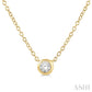 1/10 Ctw Bezel Round Cut Diamond Petite Fashion Pendant With Chain in 10K Yellow Gold