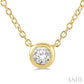1/10 Ctw Bezel Round Cut Diamond Petite Fashion Pendant With Chain in 10K Yellow Gold