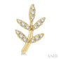 1/8 Ctw Leaf Motif Round Cut Diamond Petite Fashion Earrings in 10K Yellow Gold