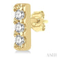 1/20 Ctw Vertical Bar Round Cut Diamond Petite Earrings in 10K Yellow Gold