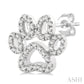 1/4 Ctw Petite Dog Paw Round Cut Diamond Fashion Stud Earrings in 10K White Gold