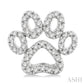 1/4 Ctw Petite Dog Paw Round Cut Diamond Fashion Stud Earrings in 10K White Gold