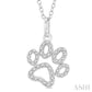 1/6 Ctw Open Dog Paw Petite Round Cut Diamond Fashion Pendant With Chain in 10K White Gold