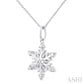1/10 Ctw Petite Snowflake Round Cut Diamond Fashion Pendant With Chain in 10K White Gold