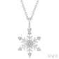 1/10 Ctw Petite Snowflake Round Cut Diamond Fashion Pendant With Chain in 10K White Gold
