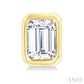 1/5 Ctw Petite Bezel Set Emerald Cut Diamond Fashion Stud Earrings in 10K Yellow Gold