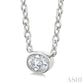 1/6 Ctw Petite East-West Bezel Set Oval Cut Diamond Fashion Pendant With Chain in 10K White Gold