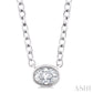 1/6 Ctw Petite East-West Bezel Set Oval Cut Diamond Fashion Pendant With Chain in 10K White Gold