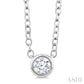 1/6 Ctw Petite Bezel Set Round Cut Diamond Fashion Pendant With Chain in 10K White Gold