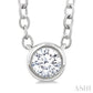 1/6 Ctw Petite Bezel Set Round Cut Diamond Fashion Pendant With Chain in 10K White Gold