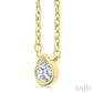 1/6 Ctw Petite Bezel Set Pear Cut Diamond Fashion Pendant With Chain in 10K Yellow Gold