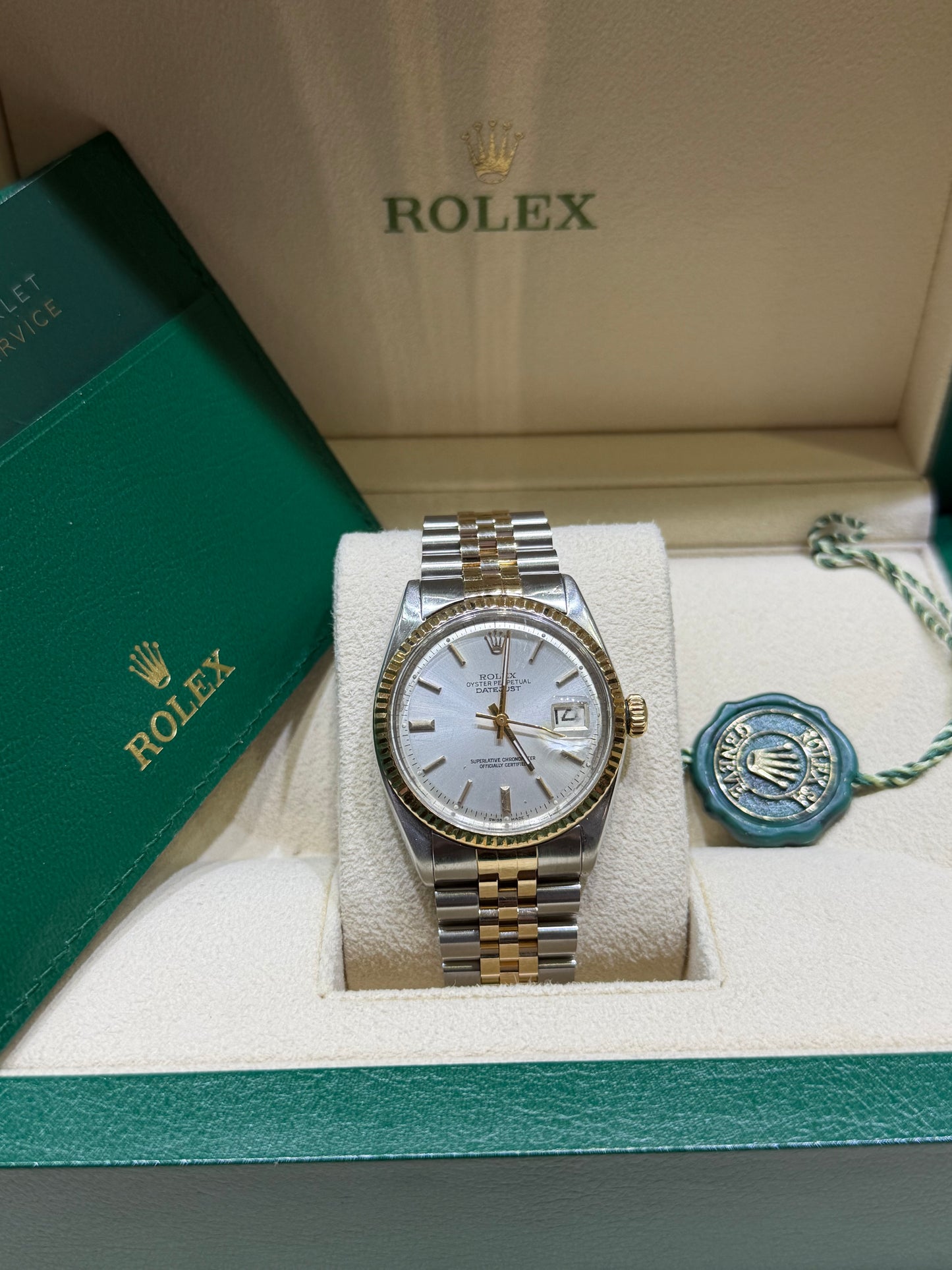 Rolex Watch For Men 1601 | 36MM | 18k Fluted Bezel | Silver Dial | Jubilee Band