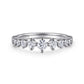 Gabriel & Co. 14K White Gold Graduating Diamond Classic Ladies Ring SZ 6.5 .51CTW