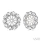 1 1/2 Ctw Round Cut Diamond Earrings Jacket in 14K White Gold