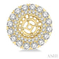 1 3/4 Ctw Circular Scalloped Edge Round Cut Diamond Earrings Jacket in 14K Yellow Gold