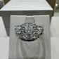 2.00 CTW Radiant-Style Composite Diamond Twist Halo Wedding Set in 14K White Gold – 0.53 CT Center