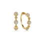 Gabriel & Co. 14K Yellow Gold Bujukan Diamond Cluster Classic Hoop Earrings .53ctw
