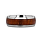 KAMEHA Tungsten Domed Profile Polished Finish Men’s Wedding Ring with Koa Wood Inlay - 8mm