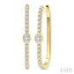 3/8 Ctw Oval and Round Cut Diamond Rectangular Fashion Hoop Earrings in 14K Yellow Gold