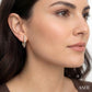 3/8 Ctw Rectangular Shape Baguette and Round Cut Diamond Fashion Hoop Earrings in 14K Yellow Gold