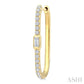 3/8 Ctw Rectangular Shape Baguette and Round Cut Diamond Fashion Hoop Earrings in 14K Yellow Gold