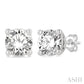3/4 Ctw Round Cut Diamond Stud Earrings in 14K White Gold