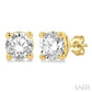 1/2 Ctw Round Cut Diamond Stud Earrings in 14K Yellow Gold