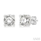 1/3 Ctw Round Cut Diamond Stud Earrings in 14K White Gold