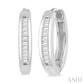 1/10 Ctw Inlay Petite Baguette Diamond Huggie Earrings in 10K White Gold