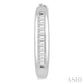 1/10 Ctw Inlay Petite Baguette Diamond Huggie Earrings in 10K White Gold