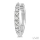 1/8 Ctw Round Cut Diamond Huggie Petite Earrings in 10K White Gold