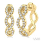 1/4 Ctw Petite Twisted Round Cut Diamond Fashion Huggies in 10K Yellow Gold