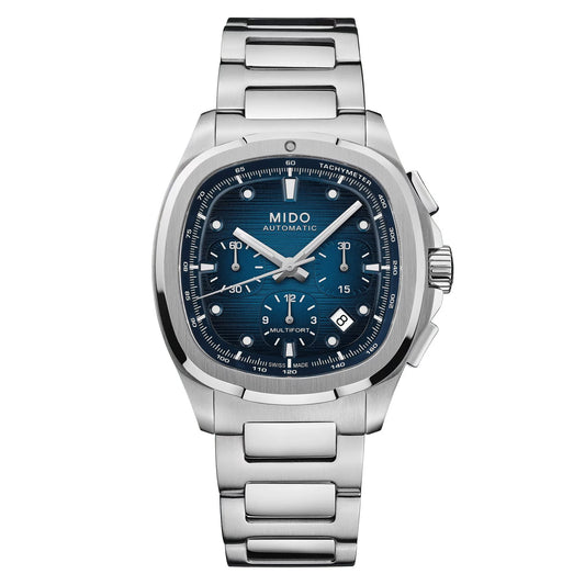 Mido Mulltifort TV Chronograph Blue Dial - Stainless Steel Watch - 42 X 41.2mm