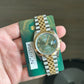 Rolex Datejust 18k/SS 41mm Geeen Roman Dial Jubilee  Bracelet Men's Watch 126333