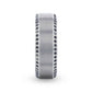 CHAMPION Flat Brushed Center Titanium Men's Wedding Band with Black Sapphire Polished Beveled Edges - 8mm
