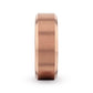 GLORY Rose Gold Plated Brushed Finish Center Titanium Men's Wedding Band With Polished Beveled Edges - 8mm