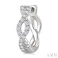 1/6 Ctw Entwined Round Cut Diamond Huggie Petite Earrings in 10K White Gold
