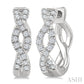 1/6 Ctw Entwined Round Cut Diamond Huggie Petite Earrings in 10K White Gold