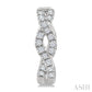 1/6 Ctw Entwined Round Cut Diamond Huggie Petite Earrings in 10K White Gold