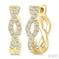 1/6 Ctw Entwined Round Cut Diamond Huggie Petite Earrings in 10K Yellow Gold