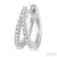 1/5 Ctw Split Round Cut Diamond Huggie Petite Earrings in 14K White Gold
