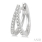 1/5 Ctw Split Round Cut Diamond Huggie Petite Earrings in 10K White Gold