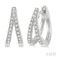 1/5 Ctw Split Round Cut Diamond Huggie Petite Earrings in 10K White Gold