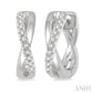 1/10 Ctw Split Intersecting Arms Round Cut Diamond Huggie Petite Earrings in 10K White Gold