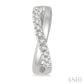 1/10 Ctw Split Intersecting Arms Round Cut Diamond Huggie Petite Earrings in 10K White Gold