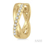 1/10 Ctw Split Intersecting Arms Round Cut Diamond Huggie Petite Earrings in 10K Yellow Gold