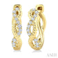 1/10 Ctw Split & Twisted Rope and Round Cut Diamond Huggie Petite Earrings in 10K Yellow Gold